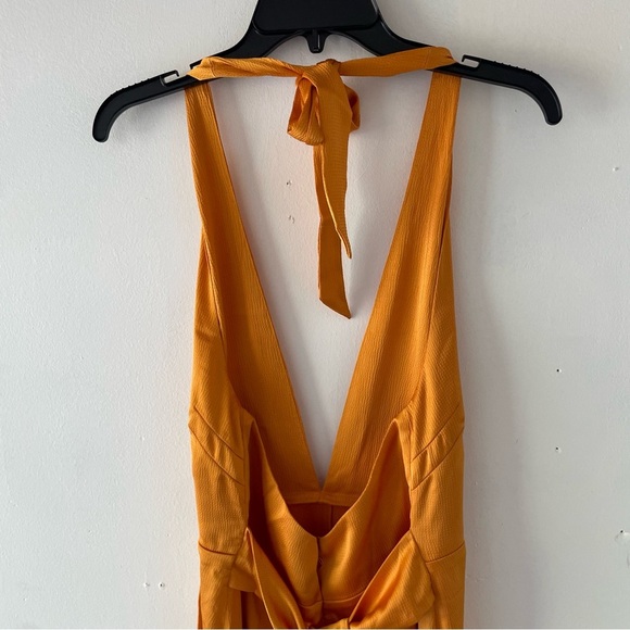 New! Nookie Utopia Halter Tie Back Wide  Leg Jumpsuit in Mango 37711 - Picture 6 of 10